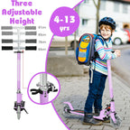Aluminium Folding Stunt Scooter with LED Wheels – Kids T-Bar Kick Scooter