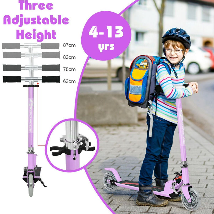 Aluminium Folding Stunt Scooter with LED Wheels – Kids T-Bar Kick Scooter
