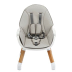 SEDOL 4-in-1 Mid-Century Modern Baby High Chair & Integrated Play Table Set with Solid Beech Legs 5-Point Safety Harness and Adjustable 4-Position Tray