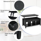 Rising Center Table with Lift Top Hidden Compartment