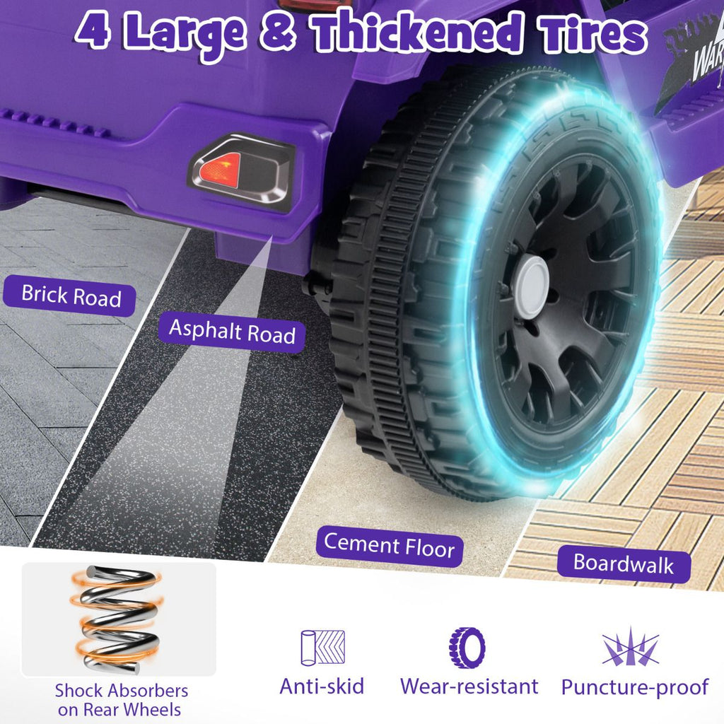 SEDOL 12V Electric Ride-On Truck for Kids with Parental Remote Control Dual 25W Motors All-Terrain Shock Absorbers LED Headlights and Soft-Start Safety System