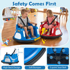 SEDOL 12V High-Performance Kids Bumper Car with 5-Point Safety Harness 360° Zero-Turn Dual Joysticks Parental Remote Control and 5-Mode LED Light Show