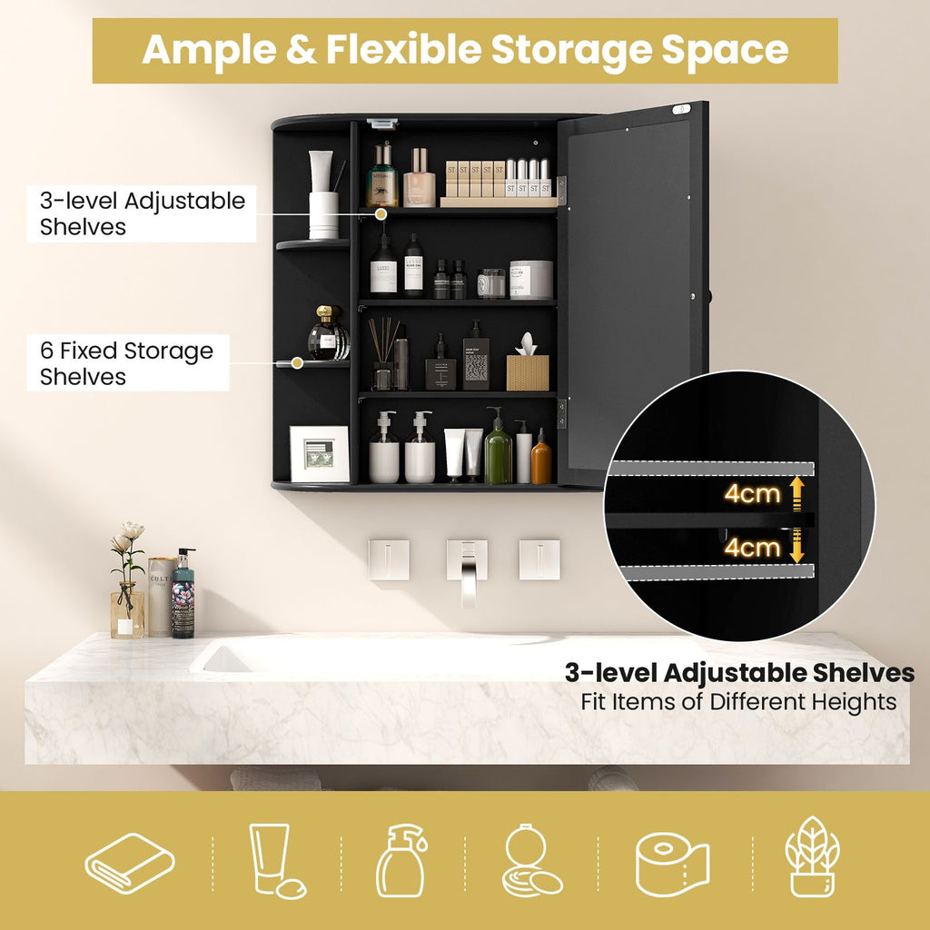 3-Tier Mirrored Wall Mounted Bathroom Cabinet