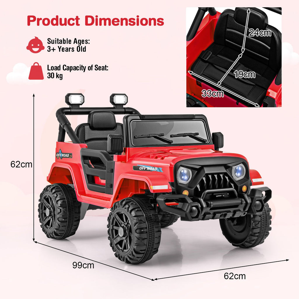 SEDOL 12V High-Performance Kids Ride-On Truck with Parental Remote Control Dual 35W Motors All-Terrain Traction and Wireless Bluetooth Music Player