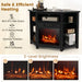 Corner TV Stand with Fireplace Insert and LED Lights