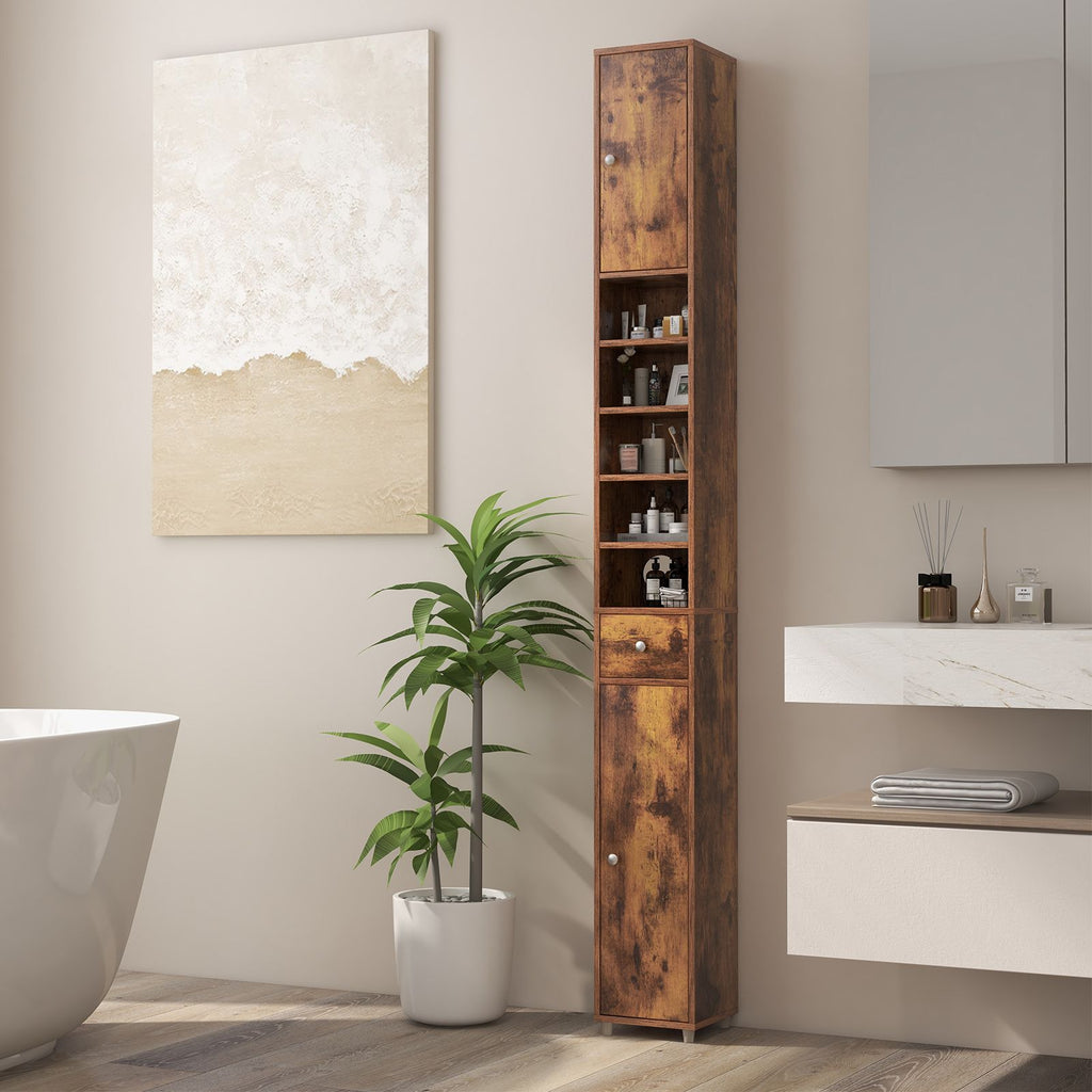 180CM Tall Freestanding Bathroom Cabinet with 2 Doors and 1 Drawer