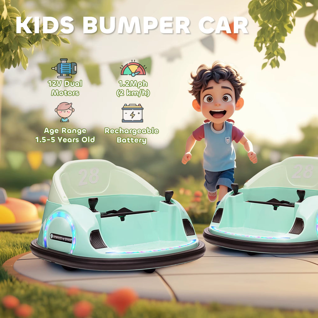 Frontend Listing Copy — Title SEDOL 12V High-Torque Kids Bumper Car with 360° Rotation Parental Remote Control LED Light Show and Real-Time Power Display – Amusement Park Fun for Ages 1.5–5