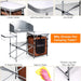 Camping Kitchen Table with Storage & Windscreen – Folding BBQ & Prep Station