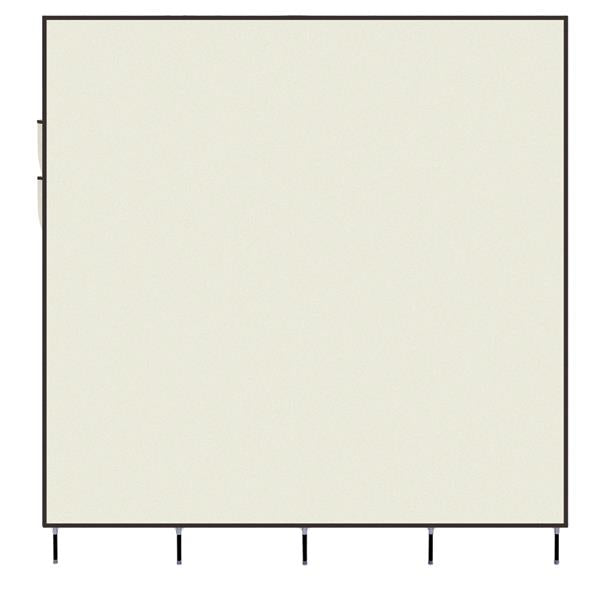 67" Portable Clothes Wardrobe – 12-Shelf Fabric Closet Organiser (Beige)