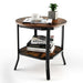 2-Tier Industrial round End Table