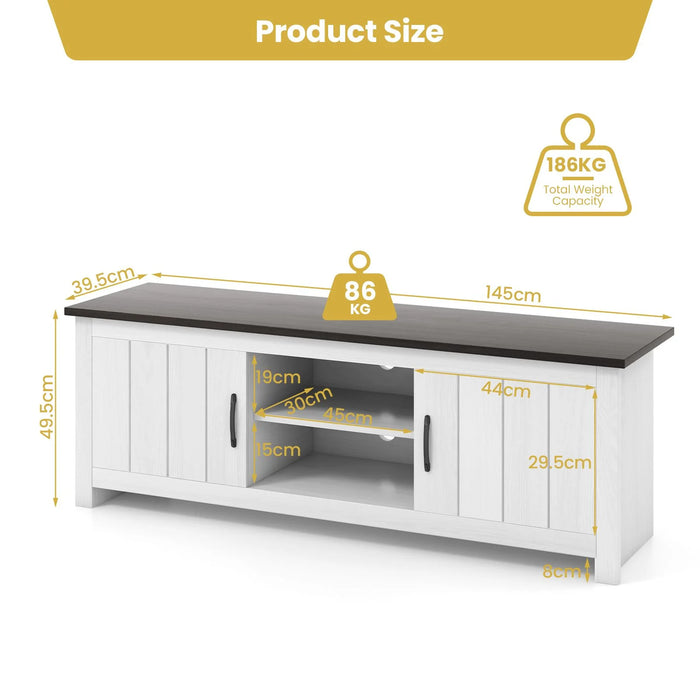 TV Stand with 2 Doors and Storage Shelves for Tvs up to 65 Inches
