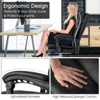 Ergonomic Adjustable High Back Rolling Computer Chair with Retractable Footrest
