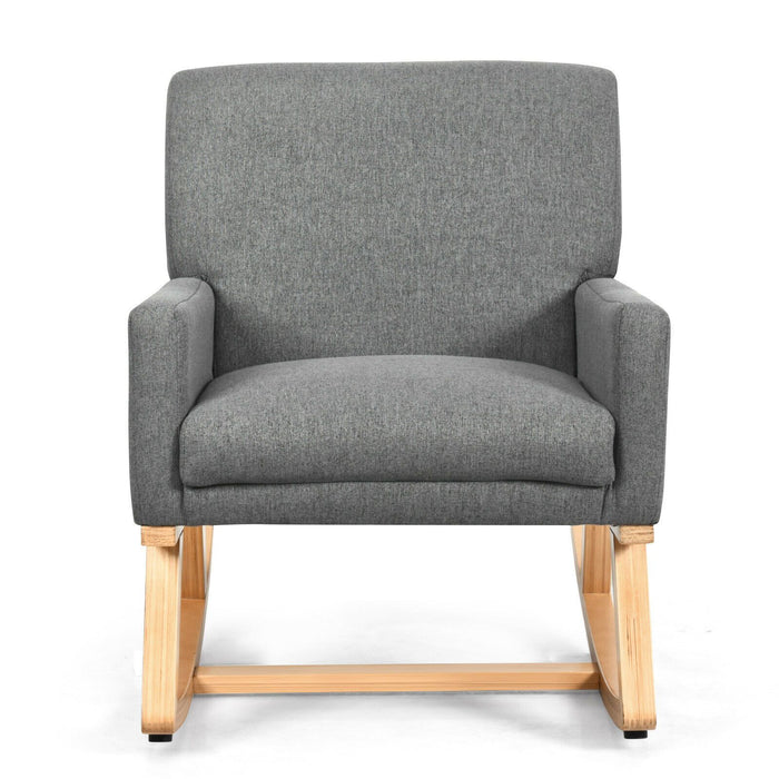 Fabric Upholstered Recliner Rocking Chair Armchair Lounge Sofa Seat Relax Rocker