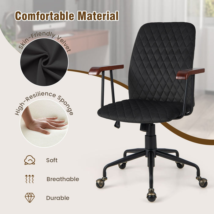 Adjustable Velvet Rocking Leisure Chair with Padded Seat