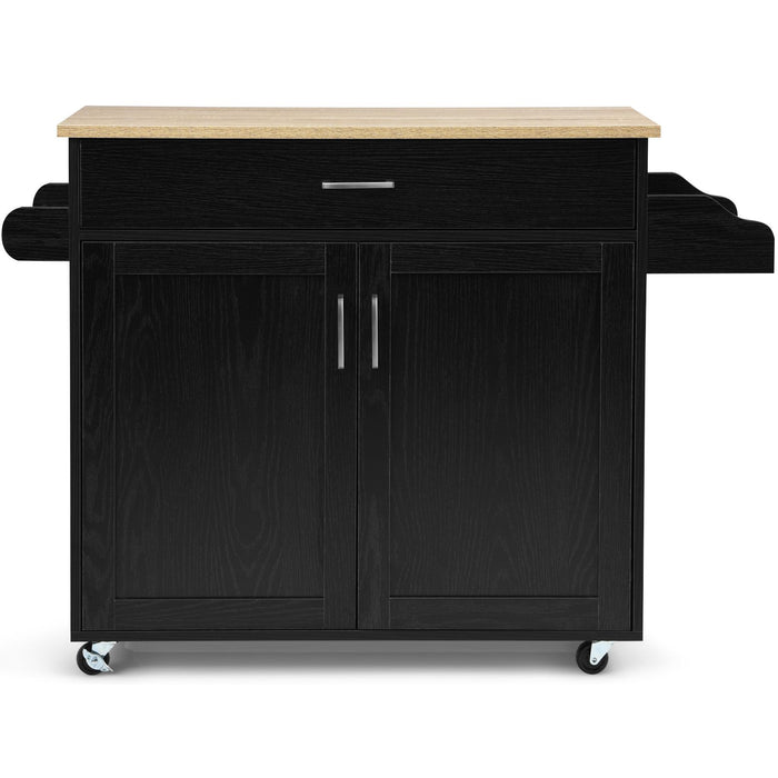 Rolling Kitchen Storage Trolley with Adjustable Shelf and Drawer