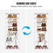 Extra Wide Wooden Vertical Shoe Rack with 7 Shelves