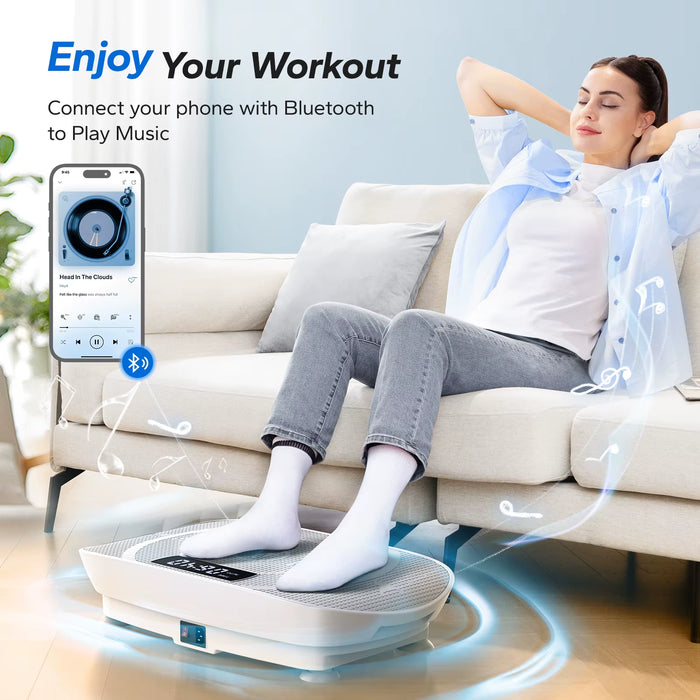 Vibration Plate Exercise Machine – Whole Body Workout Fitness Platform with Remote, Resistance Bands & Bluetooth