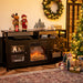 Living Room Console Table for Tvs with Wooden Fireplace and 2 Cabinets