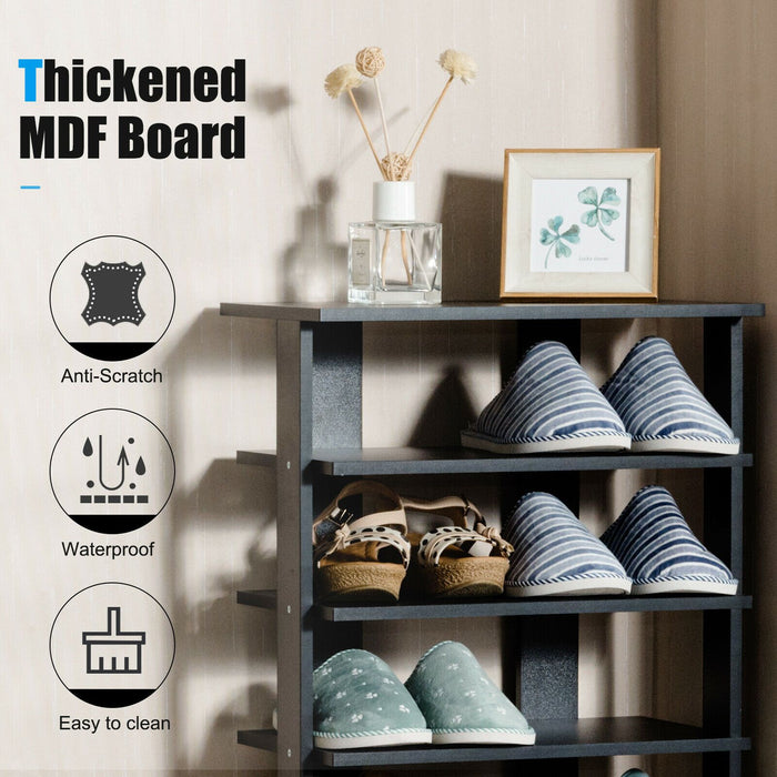Extra Wide Wooden Vertical Shoe Rack with 7 Shelves