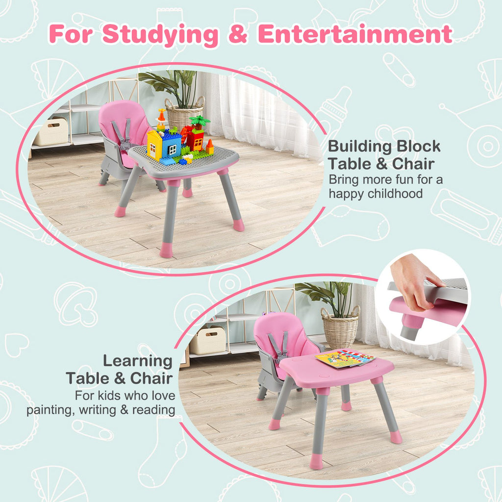 SEDOL 6-in-1 Ultimate Baby-to-Toddler High Chair & Activity Station with Building Block Tabletop Parental Booster Seat and Waterproof PU Leather Cushion – 25kg Capacity