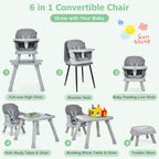 SEDOL 6-in-1 Ultimate Baby-to-Toddler High Chair & Activity Station with Building Block Tabletop Parental Booster Seat and Waterproof PU Leather Cushion – 25kg Capacity