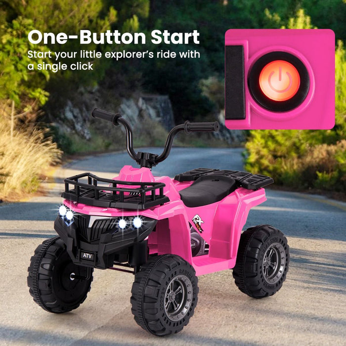 6V Kids Quad Ride-On – One-Button Start ATV with Tread Tires & MP3 Player