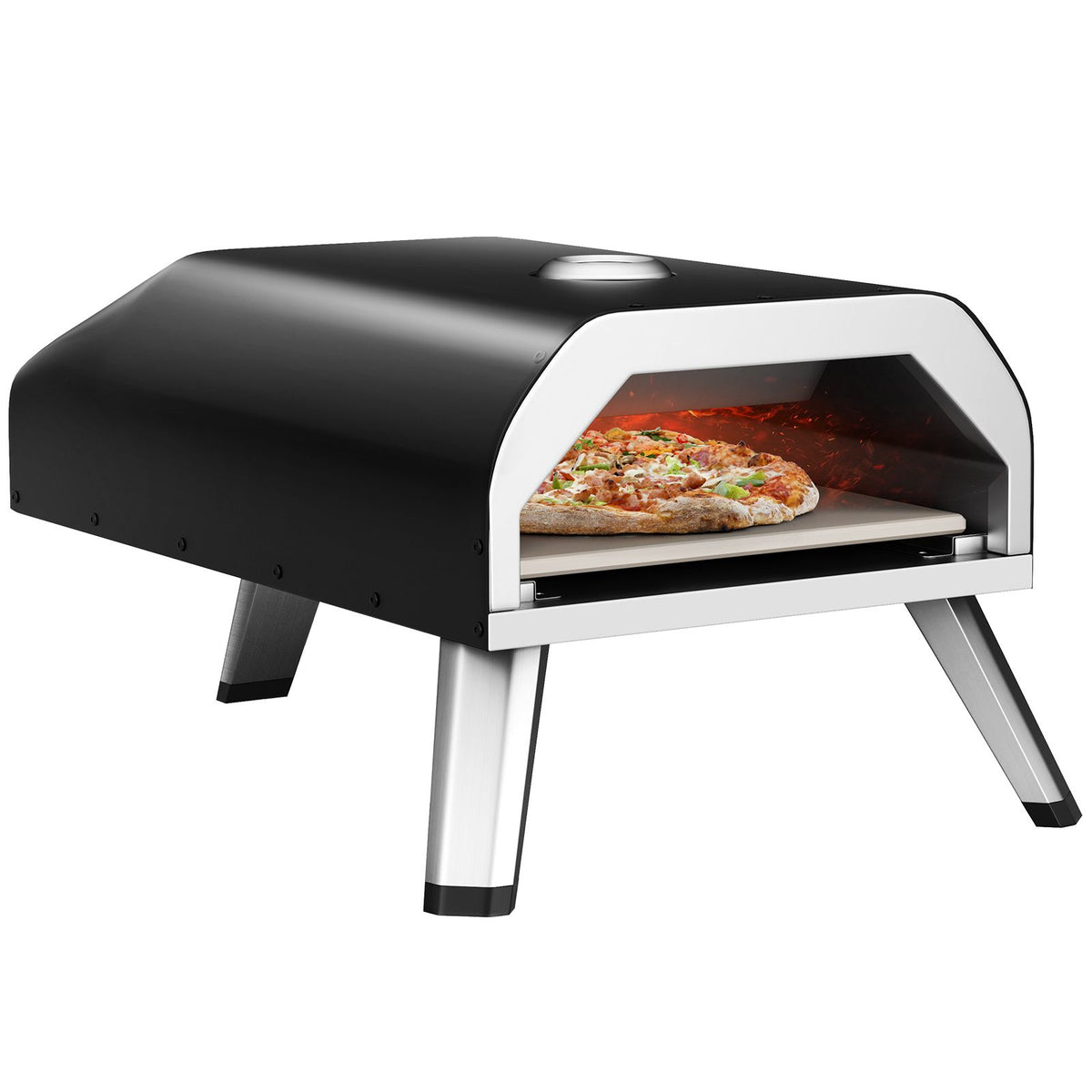 Stainless Steel Pizza Maker with Accessories Set and Storage Bag