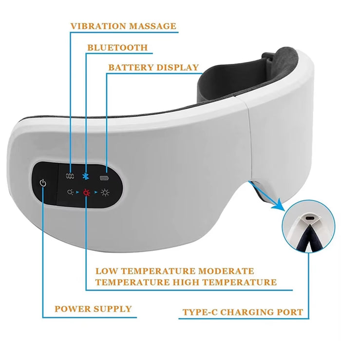 Electric Eye Massager – Foldable Heated Vibration Eye Care Glasses