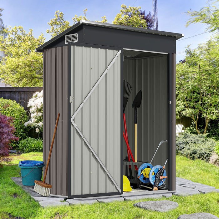 All-Weather Outdoor Storage Shed – Waterproof Garden Utility Cabinet with Sloping Roof