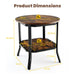 2-Tier Industrial round End Table