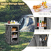 3-Tier Folding Camping Storage Cabinet with Side Pockets and Carry Bag