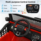 SEDOL 2-Seater Kids Ride-On Truck 12V Battery Powered Electric Car with Parental Remote Control Spring Suspension Rocking Mode and Bluetooth/USB Audio – 50kg Capacity
