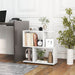 2-Tier Irregular Storage Shelf Wood Shelving Units with 4 Compartments