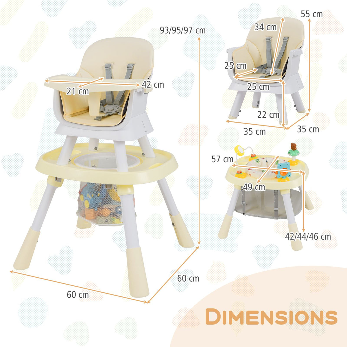 SEDOL 16-in-1 "Ultimate Explorer" High Chair & Activity Center — Convertible Sensory Station, Building Block Table, Booster Seat, and High Stool with 360° Rotating Seat – 6-36 Months