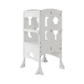 SEDOL Folding Montessori Learning Tower for Toddlers Space-Saving Height Adjustable Kitchen Helper Stool with Safety Latches and Full-Surround Guardrails
