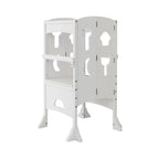 SEDOL Folding Montessori Learning Tower for Toddlers Space-Saving Height Adjustable Kitchen Helper Stool with Safety Latches and Full-Surround Guardrails