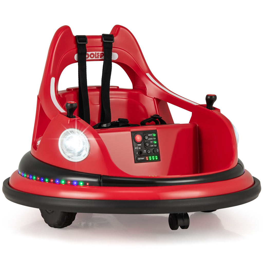 SEDOL 12V High-Performance Kids Bumper Car with 5-Point Safety Harness 360° Zero-Turn Dual Joysticks and 5-Mode LED Light Show – 12V Powered for Ages 3+