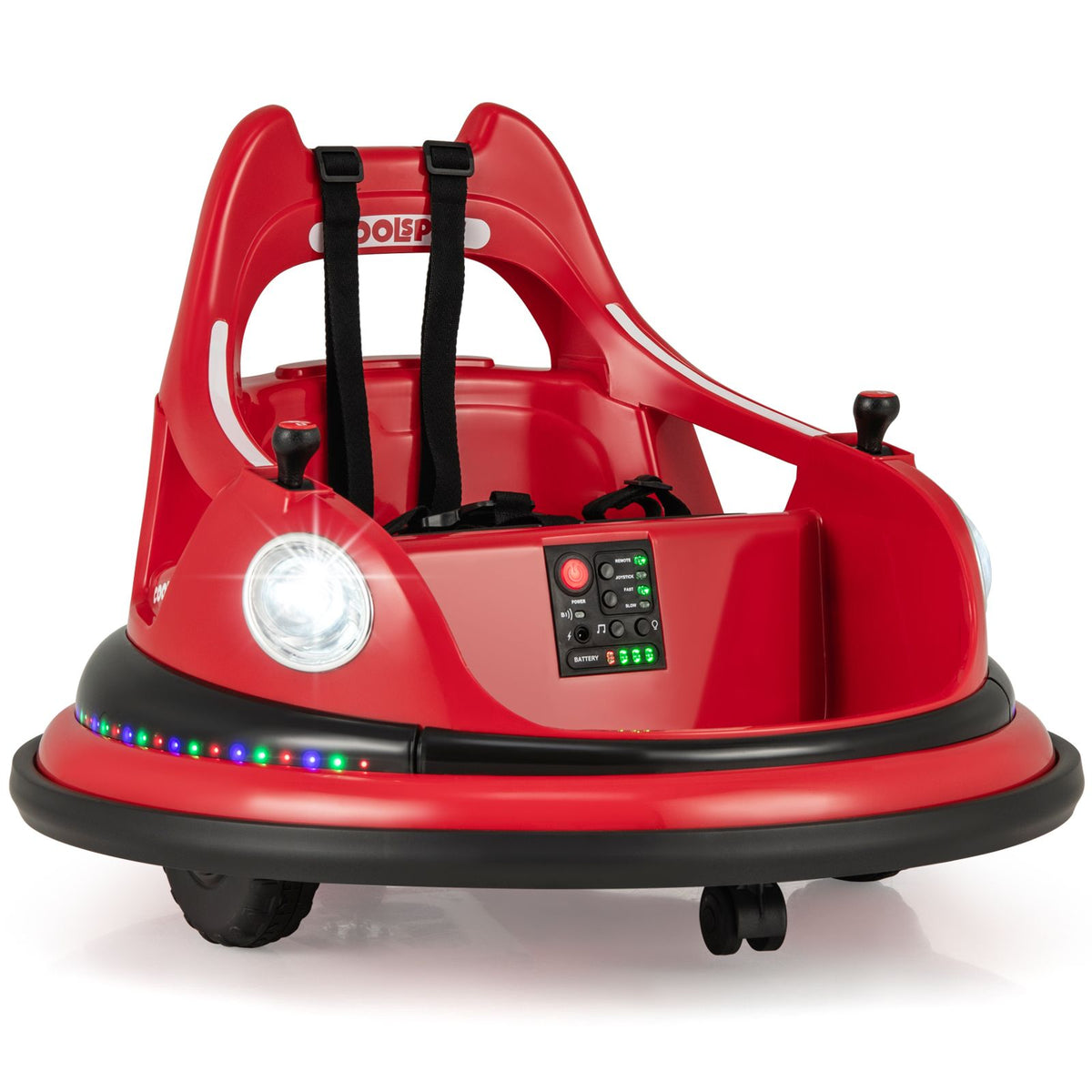 SEDOL 12V High-Performance Kids Bumper Car with 5-Point Safety Harness 360° Zero-Turn Dual Joysticks and 5-Mode LED Light Show – 12V Powered for Ages 3+