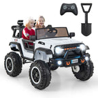 SEDOL 2-Seater 24V Kids Ride-On Truck with 4-Motor 4WD System Parental Remote Control 3-Point Safety Harness and Bonus Digging Shovel – 50kg Capacity