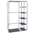 67" Portable Clothes Wardrobe – Fabric Closet with Hanging Rod (Grey)