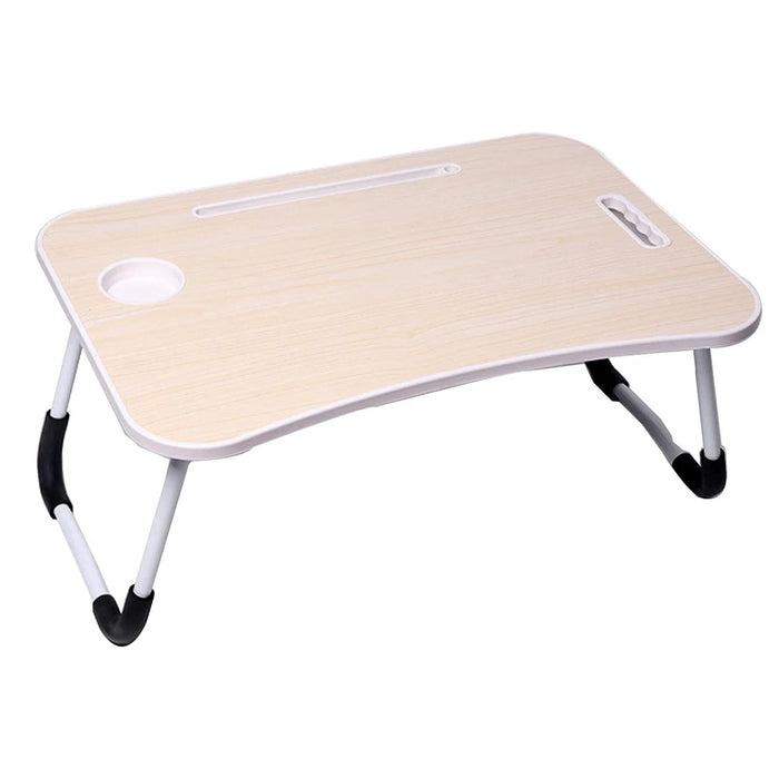 Folding Laptop Desk – Portable Bed & Sofa Lap Table with Tablet Slot, Cup Holder & Foldable Legs