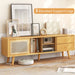 Bamboo TV Stand Modern Console Table for TV up to 65 Inch