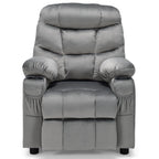 SEDOL Deluxe Larger Kids Recliner Armchair with Dual Cup Holders and Storage Pockets Premium Velvet Children’s Lounge Chair with 130° Adjustable Backrest & Pine Wood Frame