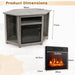 Corner TV Stand with Fireplace Insert and LED Lights