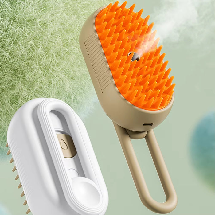 3-in-1 Electric Pet Cleaning Brush – USB Rechargeable Cat & Dog Grooming Comb with Steam Spray