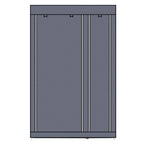 67" Portable Clothes Wardrobe – Fabric Closet with Hanging Rod (Grey)