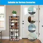 Extra Wide Wooden Vertical Shoe Rack with 7 Shelves