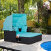 Rattan Daybed with Retractable Canopy, Cushions & Side Trays
