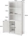 Wooden Tall Bookcase with 3-Tier Storage Cabinet
