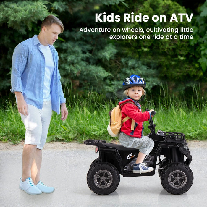 6V Kids Quad Ride-On – One-Button Start ATV with Tread Tires & MP3 Player